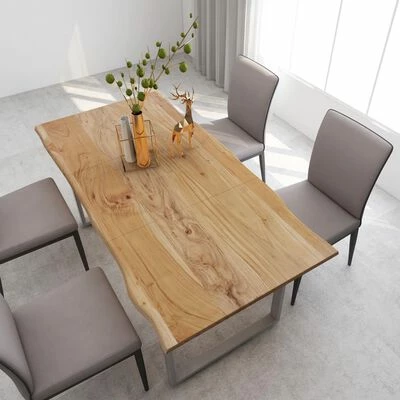VidaXL Table de salle à manger 180x90x76 cm Bois d'acacia massif 4 VidaXL Table de salle à manger 180x90x76 cm Bois d'acacia massif – Image 2