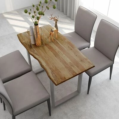 VidaXL Table de salle à manger 118x58x76 cm Bois d'acacia solide 4 VidaXL Table de salle à manger 118x58x76 cm Bois d'acacia solide – Image 2