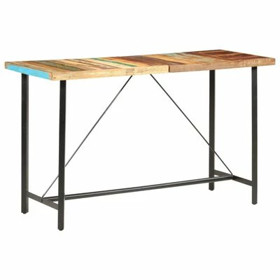 VidaXL Table de bar 180x70x107 cm Bois de récupération solide 3 VidaXL Table de bar 180x70x107 cm Bois de récupération solide