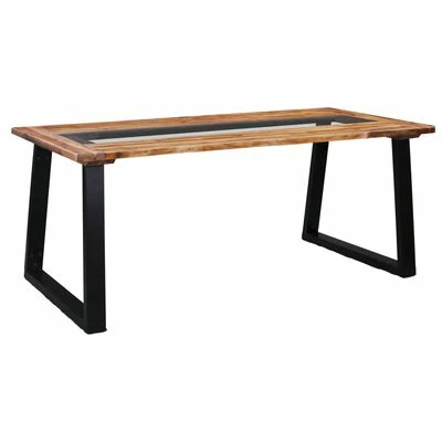 VidaXL Table de salle à manger 180x90x75 cm Bois d'acacia et verre 3 VidaXL Table de salle à manger 180x90x75 cm Bois d'acacia et verre