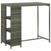 VidaXL Table de bar avec rangement Gris 120x60x110 cm Résine tressée 1 VidaXL Table de bar avec rangement Gris 120x60x110 cm Résine tressée -Promos Tables à manger Boutique image 1 313477
