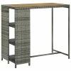 VidaXL Table de bar avec rangement Gris 120x60x110 cm Résine tressée 2 VidaXL Table de bar avec rangement Gris 120x60x110 cm Résine tressée -Promos Tables à manger Boutique image 1 313479