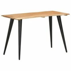 VidaXL Table à dîner au bord naturel 120x60x75 cm Bois d'acacia massif