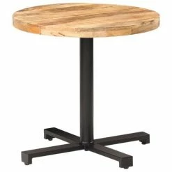 VidaXL Table de bistro Ronde Ø80x75 cm Bois de manguier brut