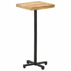VidaXL Table de bar Carrée 50x50x110 cm Bois de manguier brut