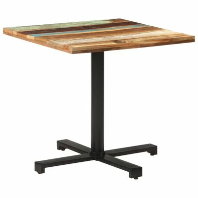 VidaXL Table de bistro Carrée 80x80x75 cm Bois de récupération massif 3 VidaXL Table de bistro Carrée 80x80x75 cm Bois de récupération massif