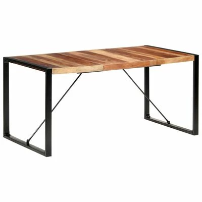 VidaXL Table de salle à manger 160x80x75 cm Bois solide 3 VidaXL Table de salle à manger 160x80x75 cm Bois solide