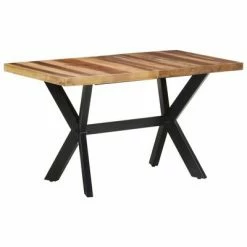 VidaXL Table à dîner 140x70x75 cm Bois massif avec finition