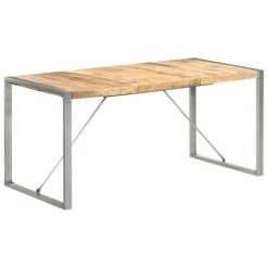 VidaXL Table à dîner 160x80x75 cm Bois de manguier massif brut