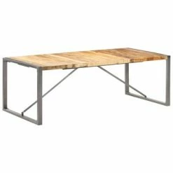 VidaXL Table à dîner 220x100x75 cm Bois de manguier massif brut
