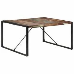 VidaXL Table de salle à manger 140x140x75 cm Bois de récupération