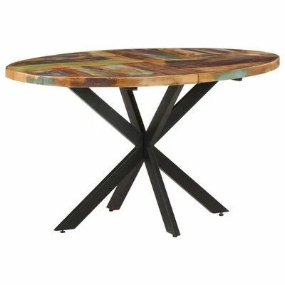 VidaXL Table de salle à manger 140x80x75cm Bois de récupération massif 3 VidaXL Table de salle à manger 140x80x75cm Bois de récupération massif