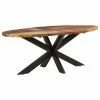 VidaXL Table à dîner ovale 200x100x75 cm Bois de récupération solide 2 VidaXL Table à dîner ovale 200x100x75 cm Bois de récupération solide -Promos Tables à manger Boutique image 1 321676