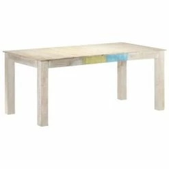 VidaXL Table à dîner Blanc 180x90x76 cm Bois de manguier massif