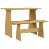 VidaXL Table à manger avec banc Marron miel Bois de pin solide 2 VidaXL Table à manger avec banc Marron miel Bois de pin solide -Promos Tables à manger Boutique image 1 327250