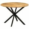 VidaXL Table à dîner Ø110x78 cm Bois de manguier massif et acier 1 VidaXL Table à dîner Ø110x78 cm Bois de manguier massif et acier -Promos Tables à manger Boutique image 1 338454