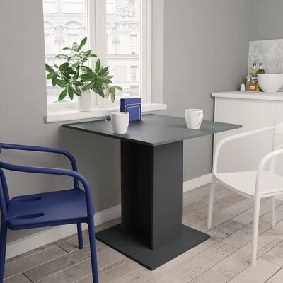 VidaXL Table de salle à manger Gris 80 x 80 x 75 cm Aggloméré 4 VidaXL Table de salle à manger Gris 80 x 80 x 75 cm Aggloméré – Image 2