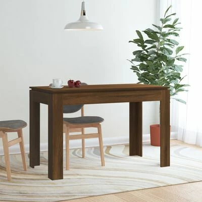 VidaXL Table à dîner Chêne marron 120x60x76 cm Bois d'ingénierie 4 VidaXL Table à dîner Chêne marron 120x60x76 cm Bois d'ingénierie – Image 2