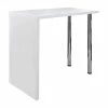 VidaXL Table de bar MDF avec 2 pieds en acier Haut brillance Blanc -Promos Tables à manger Boutique image 2 240818