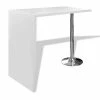 VidaXL Table de bar MDF avec 1 pied en acier Haut brillance Blanc 2 VidaXL Table de bar MDF avec 1 pied en acier Haut brillance Blanc -Promos Tables à manger Boutique image 2 240819