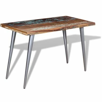 VidaXL Table de salle à manger Bois de récupération 120 x 60 x 76 cm 4 VidaXL Table de salle à manger Bois de récupération 120 x 60 x 76 cm – Image 2