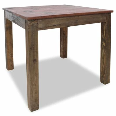 VidaXL Table de salle à manger Bois de récupération massif 82x80x76 cm 4 VidaXL Table de salle à manger Bois de récupération massif 82x80x76 cm – Image 2
