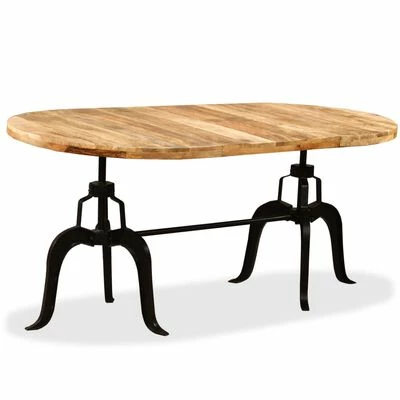 VidaXL Table de salle à manger Bois de manguier massif et acier 180 cm 4 VidaXL Table de salle à manger Bois de manguier massif et acier 180 cm – Image 2