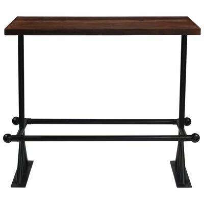 VidaXL Table de bar Bois de récupération massif Marron 120x60x107 cm 4 VidaXL Table de bar Bois de récupération massif Marron 120x60x107 cm – Image 2