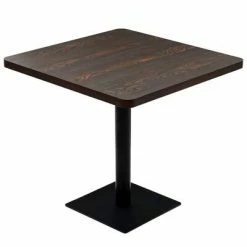 VidaXL Table de bistro MDF et acier Carré 80 x 80 x 75 cm Frêne foncé