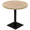 VidaXL Table de bistro MDF et acier Rond 80 x 75 cm Couleur de chêne -Promos Tables à manger Boutique image 2 245613