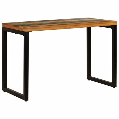 VidaXL Table à dîner 115x55x76 cm Bois de récupération solide et acier 4 VidaXL Table à dîner 115x55x76 cm Bois de récupération solide et acier – Image 2