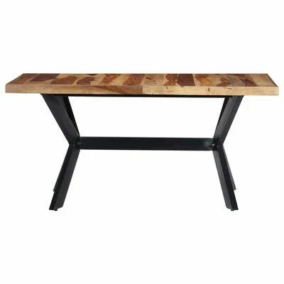 VidaXL Table de salle à manger 160x80x75 cm Bois de Sesham massif 4 VidaXL Table de salle à manger 160x80x75 cm Bois de Sesham massif – Image 2