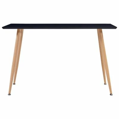 VidaXL Table de salle à manger Noir et chêne 120x60x74 cm MDF 4 VidaXL Table de salle à manger Noir et chêne 120x60x74 cm MDF – Image 2
