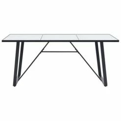 VidaXL Table de salle à manger Blanc 180x90x75 cm Verre trempé 8 VidaXL Table de salle à manger Blanc 180x90x75 cm Verre trempé -Promos Tables à manger Boutique image 2 281554
