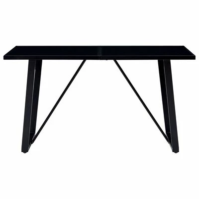 VidaXL Table de salle à manger Noir 160x80x75 cm Verre trempé 4 VidaXL Table de salle à manger Noir 160x80x75 cm Verre trempé – Image 2