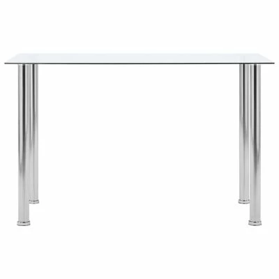 VidaXL Table à dîner Transparent 120x60x75 cm Verre trempé 4 VidaXL Table à dîner Transparent 120x60x75 cm Verre trempé – Image 2
