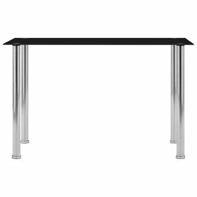 VidaXL Table à dîner Noir 120x60x75 cm Verre trempé 4 VidaXL Table à dîner Noir 120x60x75 cm Verre trempé – Image 2