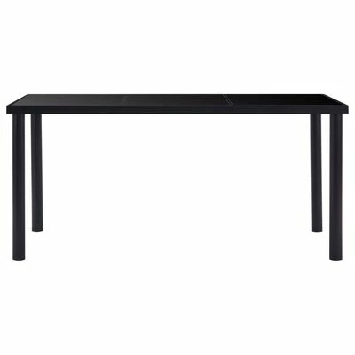 VidaXL Table de salle à manger Noir 160x80x75 cm Verre trempé 4 VidaXL Table de salle à manger Noir 160x80x75 cm Verre trempé – Image 2