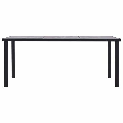 VidaXL Table de salle à manger Noir et gris béton 200x100x75 cm MDF 4 VidaXL Table de salle à manger Noir et gris béton 200x100x75 cm MDF – Image 2