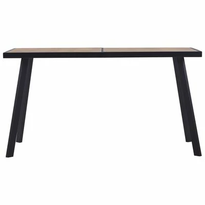 VidaXL Table de salle à manger Bois clair et noir 140x70x75 cm MDF 4 VidaXL Table de salle à manger Bois clair et noir 140x70x75 cm MDF – Image 2
