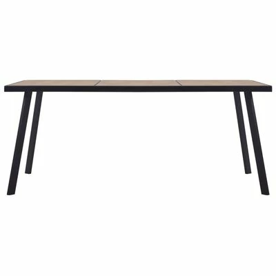 VidaXL Table de salle à manger Bois clair et noir 180x90x75 cm MDF 4 VidaXL Table de salle à manger Bois clair et noir 180x90x75 cm MDF – Image 2