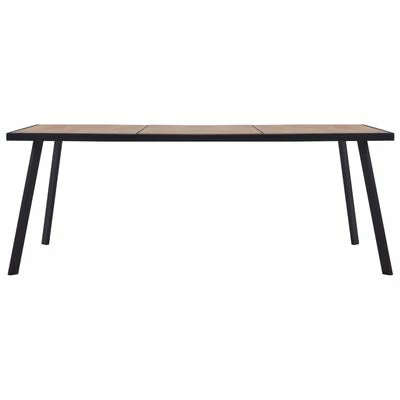 VidaXL Table de salle à manger Bois clair et noir 200x100x75 cm MDF 4 VidaXL Table de salle à manger Bois clair et noir 200x100x75 cm MDF – Image 2