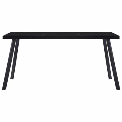 VidaXL Table de salle à manger Noir 180x90x75 cm Verre trempé 4 VidaXL Table de salle à manger Noir 180x90x75 cm Verre trempé – Image 2