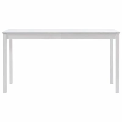 VidaXL Table de salle à manger Blanc 140 x 70 x 73 cm Pin 4 VidaXL Table de salle à manger Blanc 140 x 70 x 73 cm Pin – Image 2