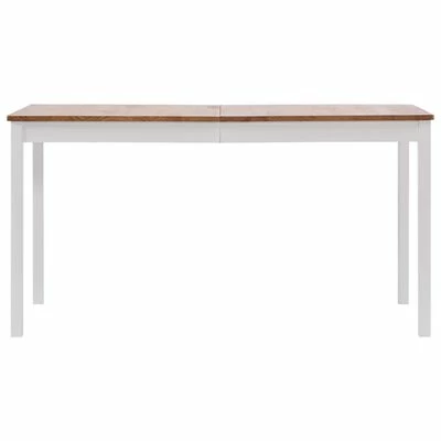 VidaXL Table de salle à manger Blanc et marron 140 x 70 x 73 cm Pin 4 VidaXL Table de salle à manger Blanc et marron 140 x 70 x 73 cm Pin – Image 2