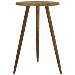 VidaXL Table de bistro Marron foncé Ø50x76 cm MDF et fer