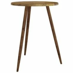 VidaXL Table de bistro Marron foncé Ø60x76 cm MDF et fer