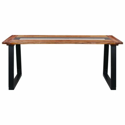 VidaXL Table de salle à manger 180x90x75 cm Bois d'acacia et verre 4 VidaXL Table de salle à manger 180x90x75 cm Bois d'acacia et verre – Image 2
