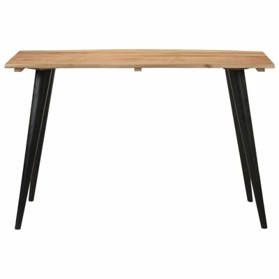 VidaXL Table à dîner au bord naturel 120x60x75 cm Bois d'acacia massif 4 VidaXL Table à dîner au bord naturel 120x60x75 cm Bois d'acacia massif – Image 2