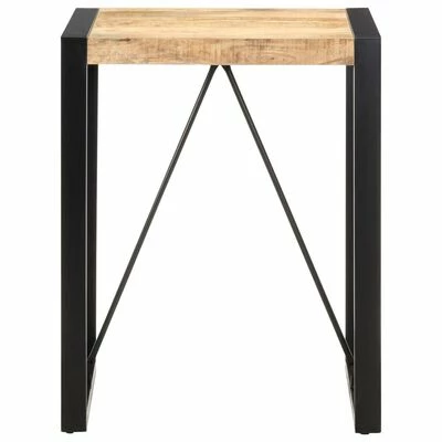 VidaXL Table de salle à manger 60x60x75cm Bois de manguier massif brut 4 VidaXL Table de salle à manger 60x60x75cm Bois de manguier massif brut – Image 2